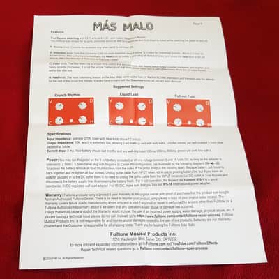 (MINT) Fulltone Mas Malo Distortion / Fuzz 2010s - Red image 13