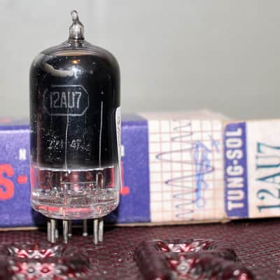 TUNG SOL USA 12AU7 ECC82 PERFECT BALANCE HOLY GRAIL BLACK GLASS REC [] GETR NOS++ NIB MINTY VINTAGE 1940'S image 2