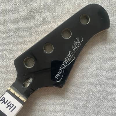 Black Maple Wood 4 String Jazz Bass Style Neck, Rosewood Fingerboard image 4