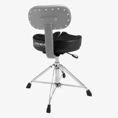 Ahead Spinal-G 4-Leg Saddle Drum Throne Black w/Hydraulic Lift Base image 5