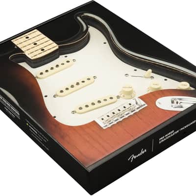 Fender Pre-Wired Strat Pickguard, Tex Mex SSS, 11 Hole PG-Parchment image 1