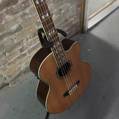 Ltd Xtone Natural Wood Acoustic Bass Guitar image 2