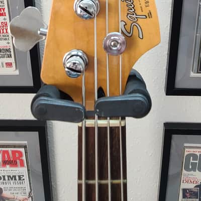 1989 Vintage Squier Jazz Bass E Neck!  Fantastic cond, Excellent Bass 1989 - Pearl White image 4