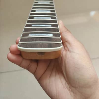 Maple Guitar Neck with Rosewood Fretboard Block Inlay - 22Fret Reverse headstock image 7