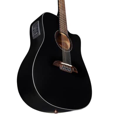 Alvarez AD60-12CEBK-12 Strings Dreadnought Acoustic / Electric Guitar in Black image 3