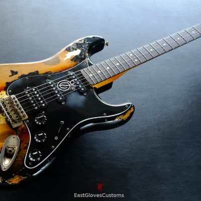 Fender Stratocaster FSR Paisley HSS Black/Gold Leaf Heavy Aged Relic (RARE) image 6