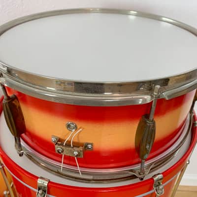 Decolite 4-Piece Drum Set Vintage Gretsch Jasper Shells 13-16-20-5x14 60s - Red Yellow Duco image 10