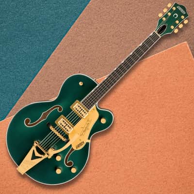 Gretsch Nashville Hollow Body 6-String Right-Handed Electric Guitar with String-Thru Bigsby Bridge, Maple Body, and Ebony Fingerboard (Cadillac Green) image 5