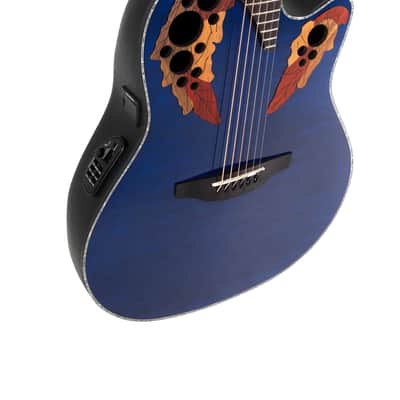 Ovation Celebrity Elite Plus E-Acoustic Guitar CE44P-8TQ Blue Transparent Quilt (CE44P-8TQ-G) image 10