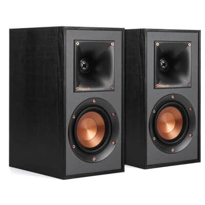 Klipsch Reference R-41M Bookshelf Home Speakers, Black Textured Wood Grain Vinyl, Pair image 1