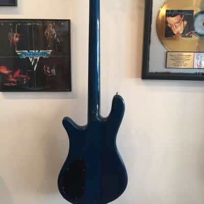 Spector NS-2B 4 string bass Neck Thru design 1980's Trans Blue image 10