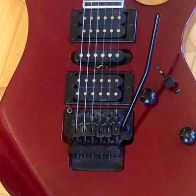 VINTAGE SX Electric HSS, FAT, 24 FRET ELECTRIC GUITAR  w/ Floyd Rose in Wine Red image 4