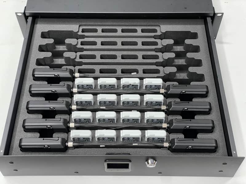 Custom Foam Insert for Rack Drawer fits 16 Shure ADXR Axient Digital PSM IEM Wireless In-Ear Bodypacks image 1