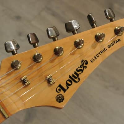 1980's Lotus L640 Stratocaster - Wild Tri-Color Shaded Finish with Gold Hardware + Brass Nut image 11