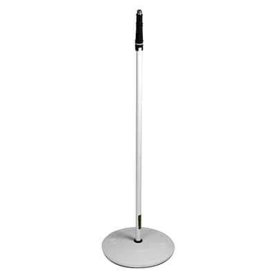 Gravity GMS23W DJ Pro Audio Microphone Stand with Round Base in White image 2