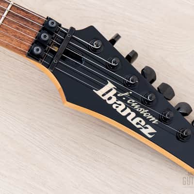 1998 Ibanez J Custom KRG1802 Spot Model Transparent Turquoise AAAA Flame Top DiMarzio HH image 4