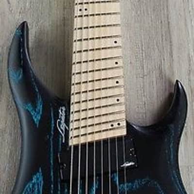 Legator GHFB8 Ghost Fanned Fret 8-String Electric Guitar Maple Board Blue Ash image 7