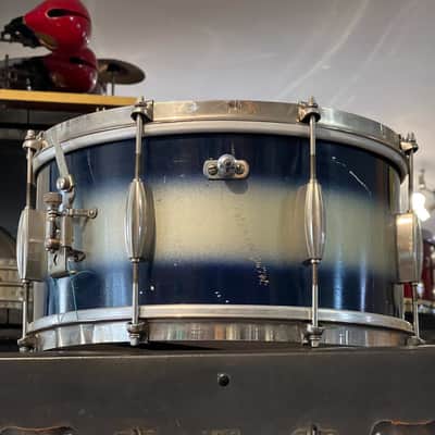 1950's Slingerland 6.5x14 Blue & Silver Duco Student Model Radio King Snare Drum image 6