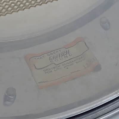 Used Vintage Gretsch 4160 Chrome Over Brass Snare Drum 14x5 - Good image 7