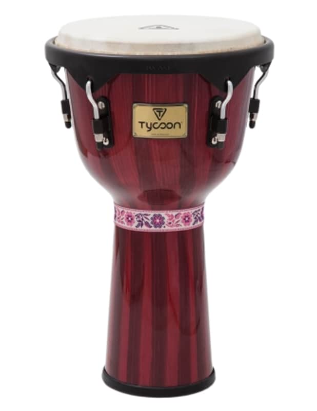 Tycoon Artist Series Hand-Painted Djembe 12" Red image 1