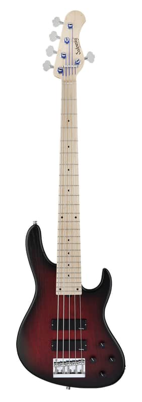 Sadowsky MetroLine 24-Fret Modern 5 String, Swamp Ash Body, Burgundy Burst Transparent Satin image 1