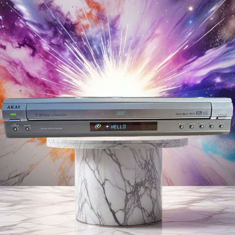 AKAI DVM-9500 5 Disc Changer CD/ DVD Player Tested Fully Working