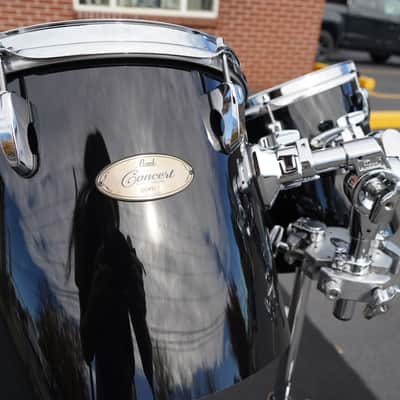Pearl Concert Series Midnight Black Wrap 10" & 12" Tom Set With Stand Model #PTE-1012 image 8