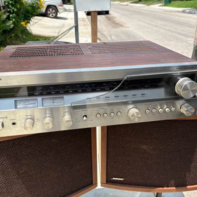 Vintage 1970s ONKYO Model TX-4500 MKII Stereo Receiver Made in Japan Silver Face Wood Grain image 1