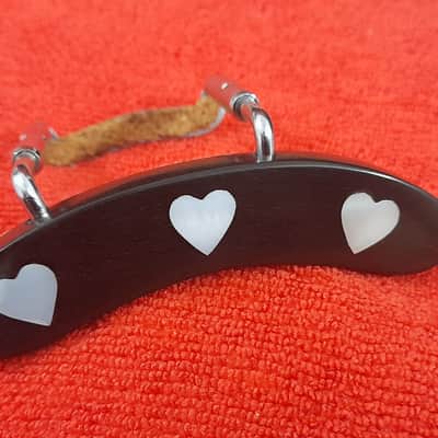 Armrest for Dreadnought Guitar in Ebonywood with Love Inlay image 1