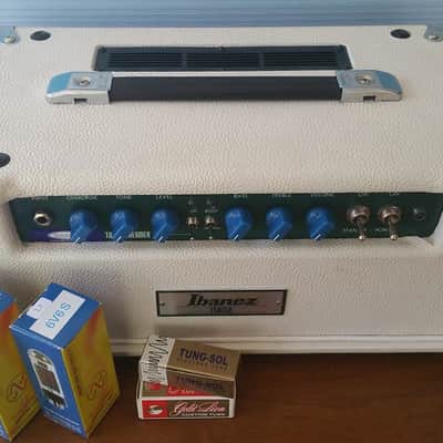 Keeley Modified Ibanez Tube Screamer TSA15H 15w/5w Amp Head White/Green/Blue image 7