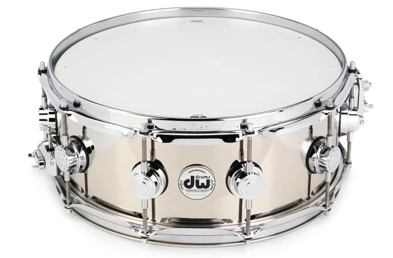 DW Collectors 5.5x14 Nickel Over Brass Snare Drum image 1