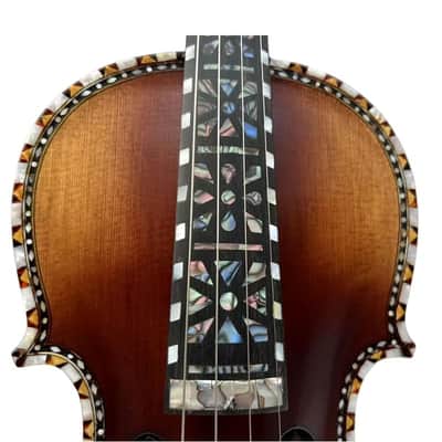 Strad style SONG master bird's eye maple wood 4/4 violin,carving ribs and neck inlay nice shell,sound clear and melodious image 7