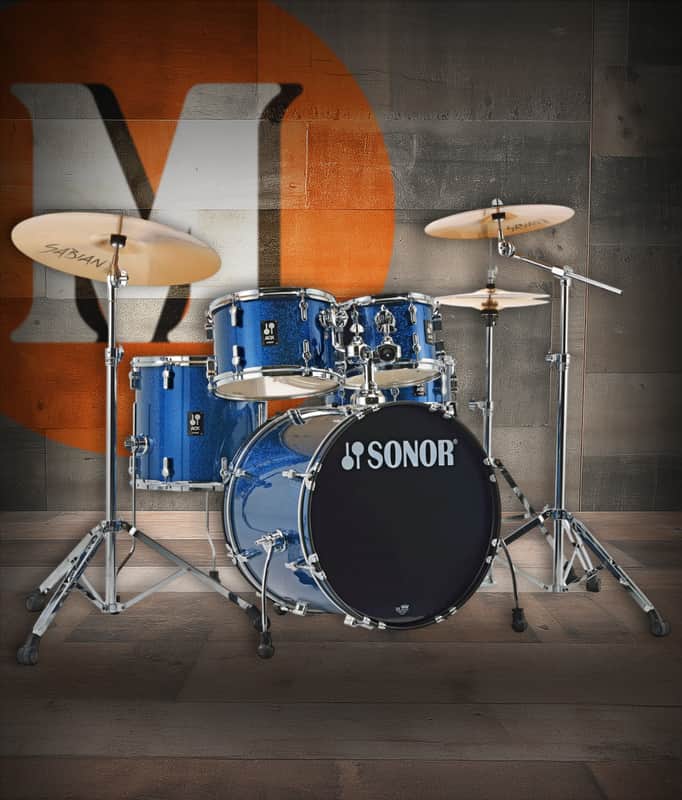 Sonor AQX Studio Drum Set - Black Ocean Sparkle w/ Hardware (AQX-STUDIO-NC-BOS) image 1