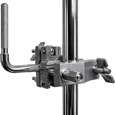 Cowbell Mount Accessory Multi Clamp – Chrome Percussion Clamp for Cowbells, Jam Blocks & Drum Accessories, Rotating Fastener, Fits 3/8" to 1 1/4" Drum Hardware image 1