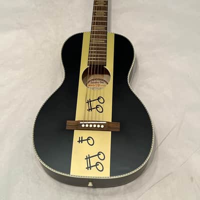 Recording King Series 7 RPS-7-NGB Limited-edition Steamboat Single 0 Acoustic Guitar - Black and Gold Satin image 1