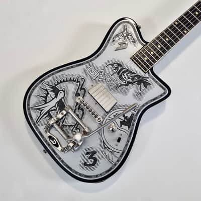 Duesenberg Johnny Depp Signature Series Electric Guitar 2016 Aluminum Tattooed image 3