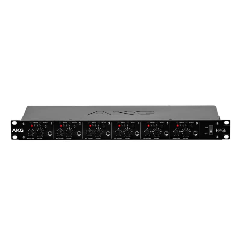 AKG HP6E 6-Channel Headphone Amp Amplifier w/ 4 Selectable Stereo Inputs 1U Rack image 1