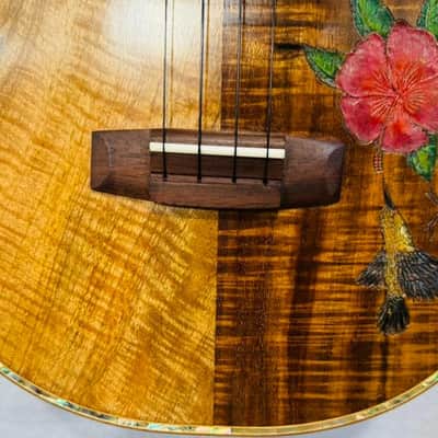 Ukulele Handmade by Blueberry Floral Motif Case & Warranty image 11