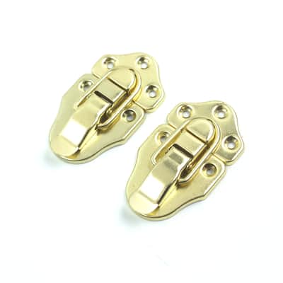 2x Drawbolt Closure Latch for Guitar Case /musical cases 70 x40mm, Gold-plated