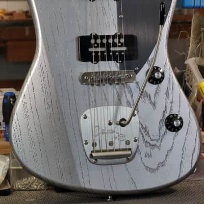Deimel Guitar Works Firestar Custom 2020 Silver/ Filled Black Pores & Neck, New (Authorized Dealer) image 2