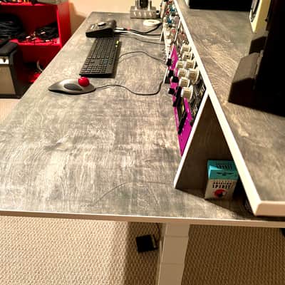 Height Adjustable Birch Plywood Producer Studio Desk - Hand Made - Birch Dark Grey image 3