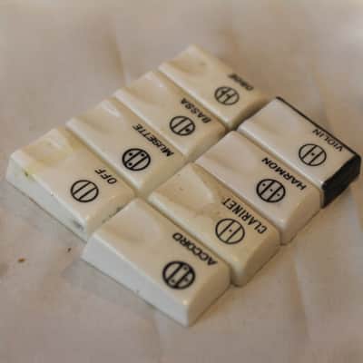 Italian Accordion Part - Set of 8 White Labeled Treble Register Switches image 1