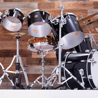 GRETSCH USA CUSTOM 7 PIECE PHIL COLLINS REPLICA CONCERT TOM DRUM KIT, NITRON BLACK (PRE-LOVED) image 11