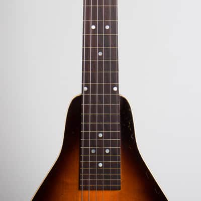 Recording King Roy Smeck Model AB104 Lap Steel Electric Guitar, made by Gibson (1938), ser. #DWE-614, original tweed hard shell case. image 8