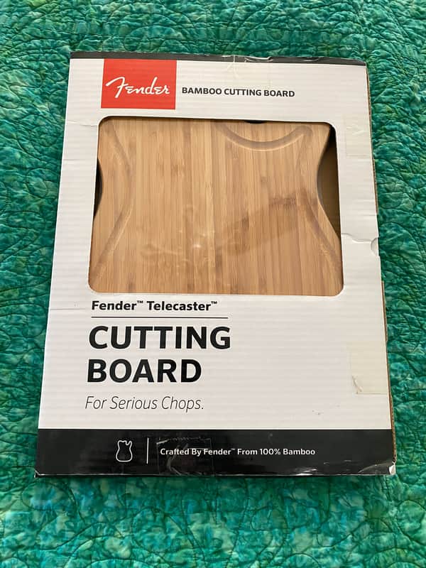 Fender Telecaster Bamboo Cutting Board – NEW Sealed NOS – Shrink Wrapped – Guitar Shaped Kitchen Gift image 1