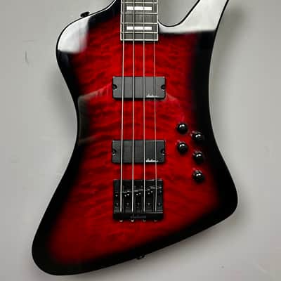 Jackson JS Series Kelly Bird Bass JS3Q 2025 - Transparent Red Burst image 1