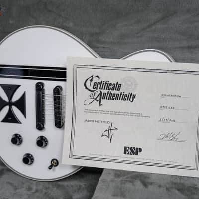 ESP Signature Series Iron Cross James Hetfield Snow White with Black Stripes 2026 w/OHSC image 5