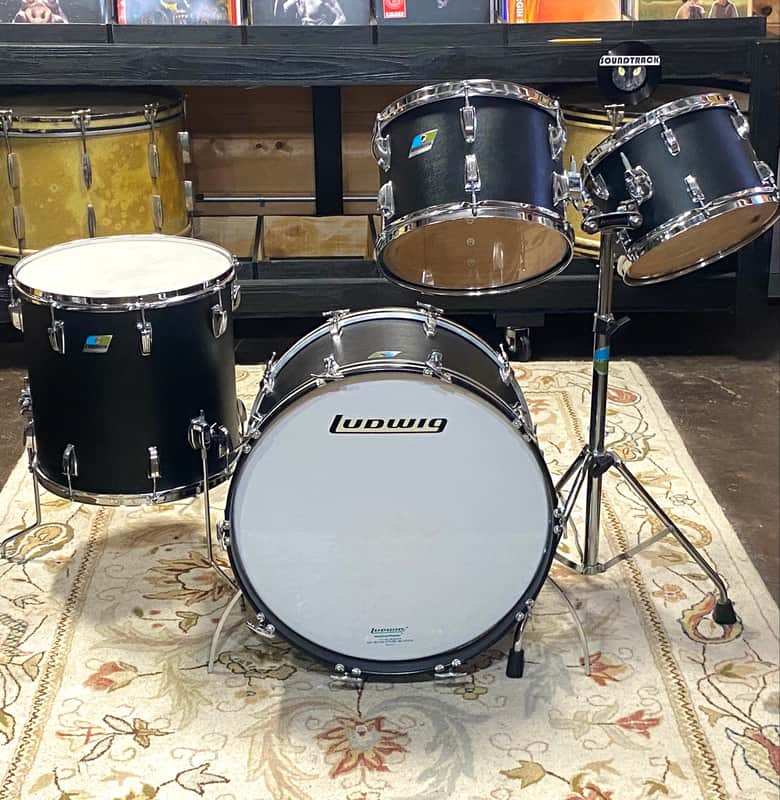 Ludwig Vintage 1971 Black Panther 4-Piece Set - B/O Badge - Very Good Condition image 1