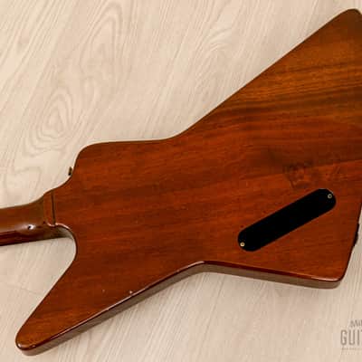 1990s Burny REX-80 Explorer Vintage Electric Guitar Walnut w/ Case, Japan Fernandes image 14