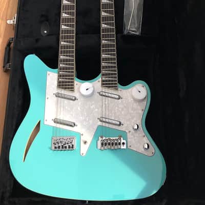 Eastwood SURFCASTER 12/6 Bound Tone-Chambered Mahogany Body Double Neck Electric Guitar w/Hard Case image 18